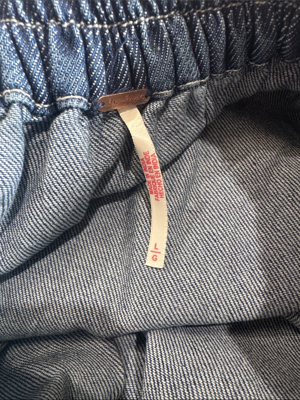 Free People Denim A-Line Midi Skirt #735 - Picture 3 of 3